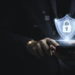 Phone showing device locking with data security sign by datacultr
